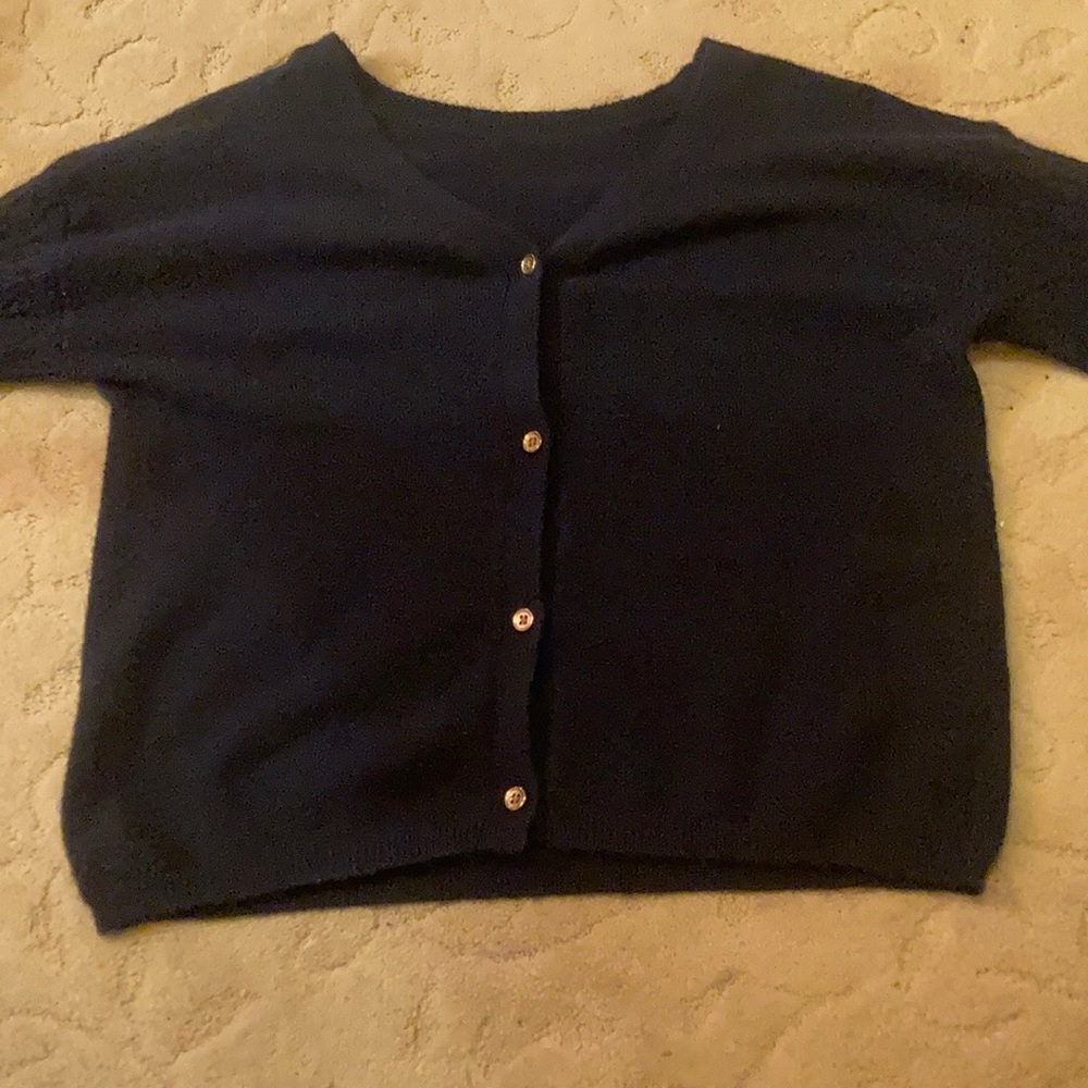 Dark Blue Banana Republic Button-up Sweater